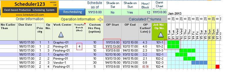 Generate Daily Production Schedule Report Template Excel | Visual Schedule  Template using Finite Capacity Scheduling System | Scheduler123 -  Excel-based Production Scheduling System